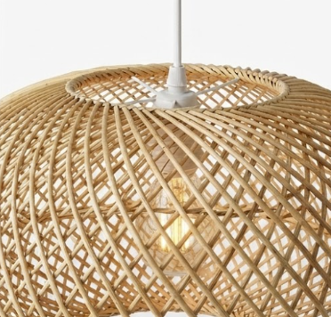 Suspension Globe en rotin tressé ajouré