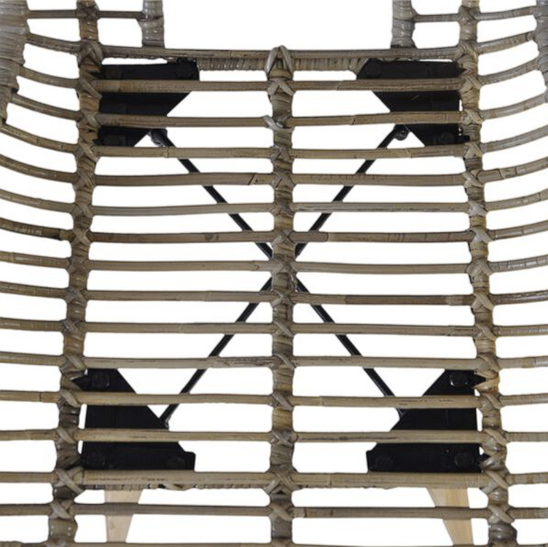 Chaises à manger en rotin naturel et bois