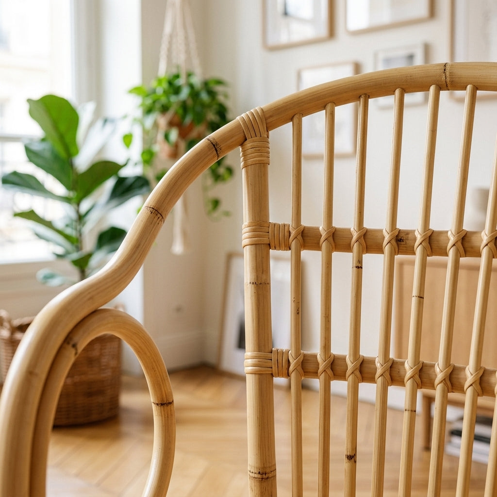 Chaise empilable en rotin naturel