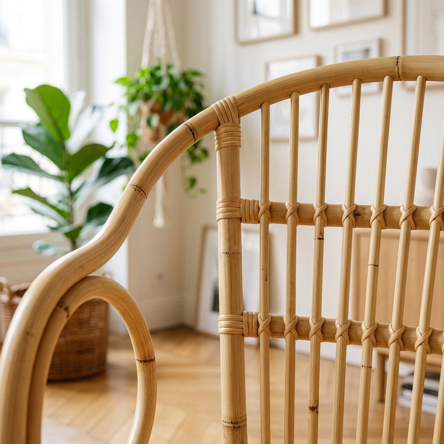 Chaise empilable en rotin naturel
