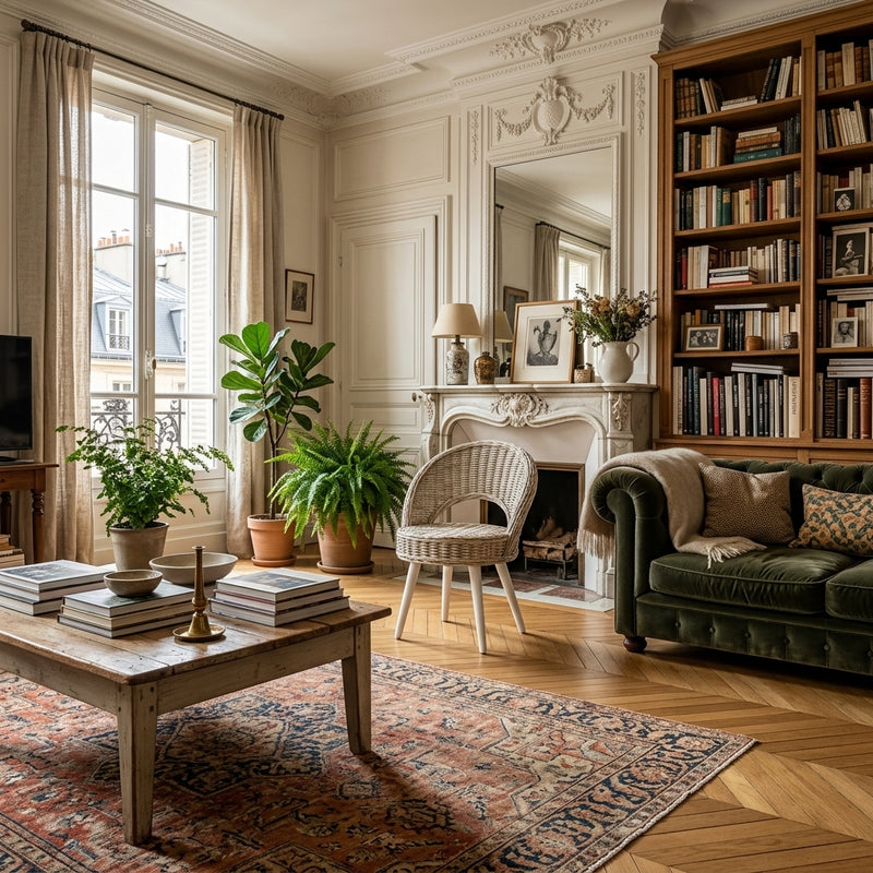 Fauteuil Kubu en rotin tressé blanc, pieds bois
