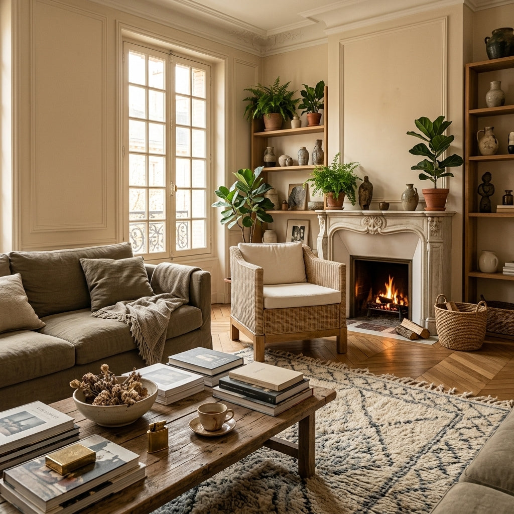 Fauteuil Salon en rotin naturel avec coussins