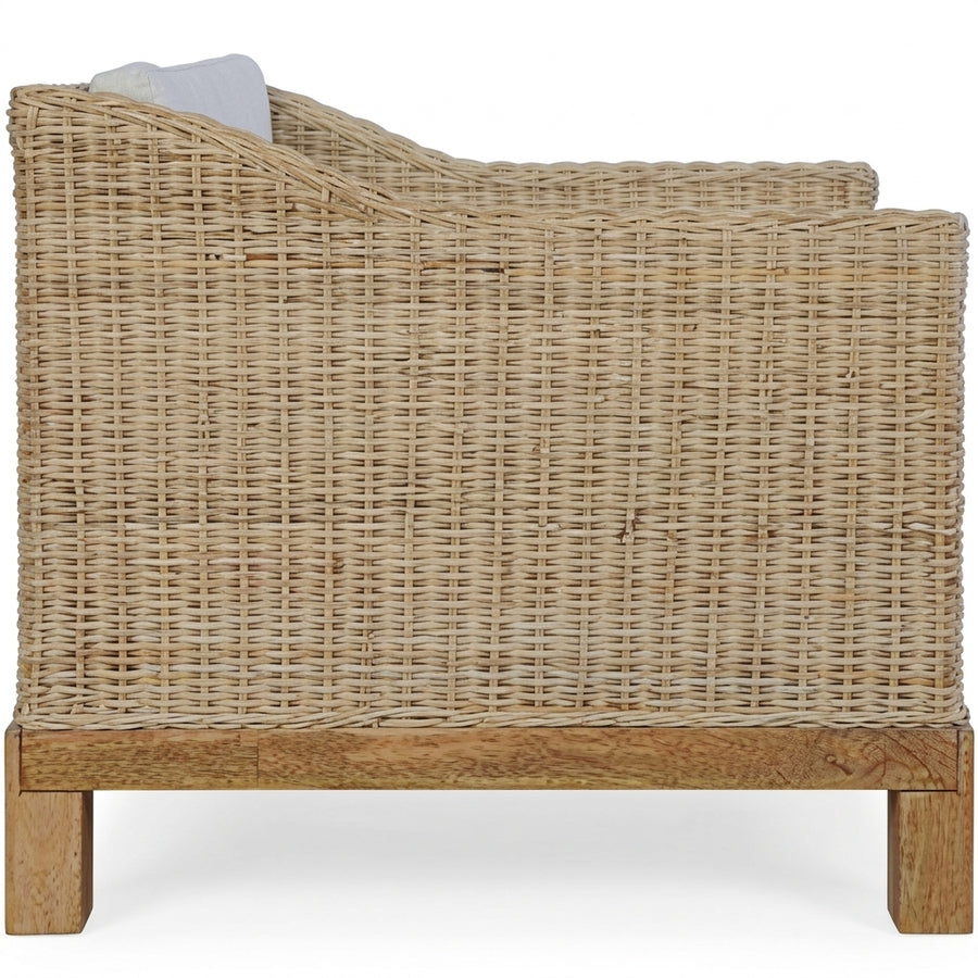 Fauteuil Salon en rotin naturel avec coussins