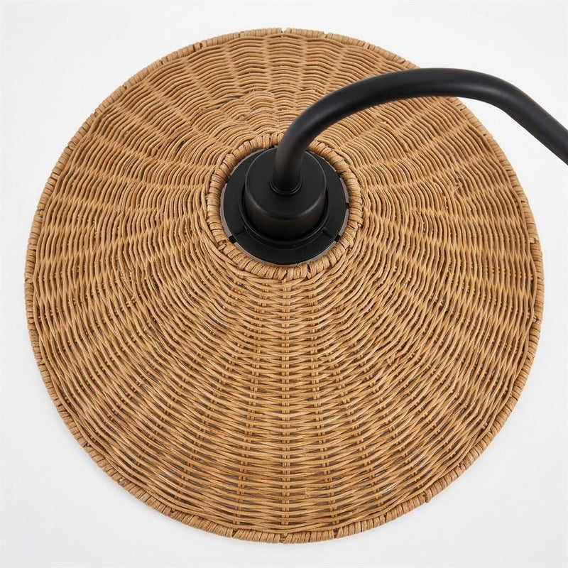 Lampadaire Arc en rotin tressé