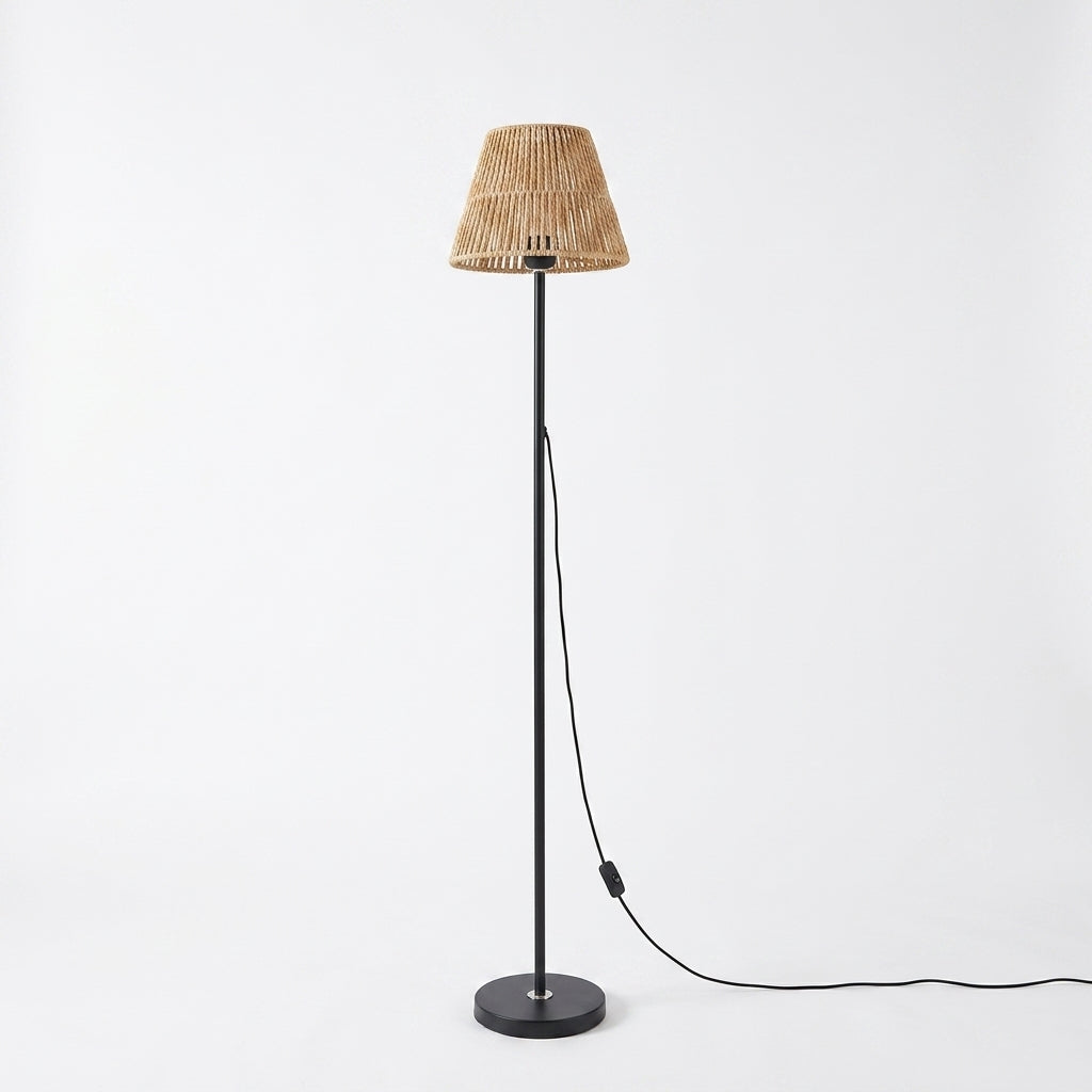 Lampadaire Cannelé en rotin tressé