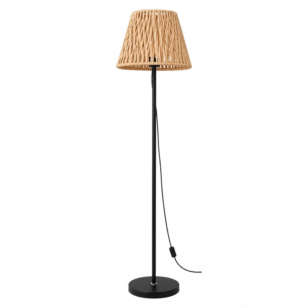 Lampadaire Cône en rotin tressé