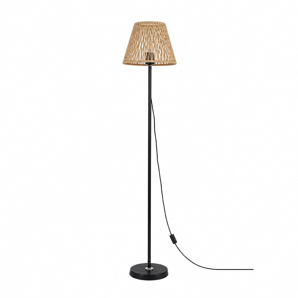 Lampadaire Cône en rotin tressé