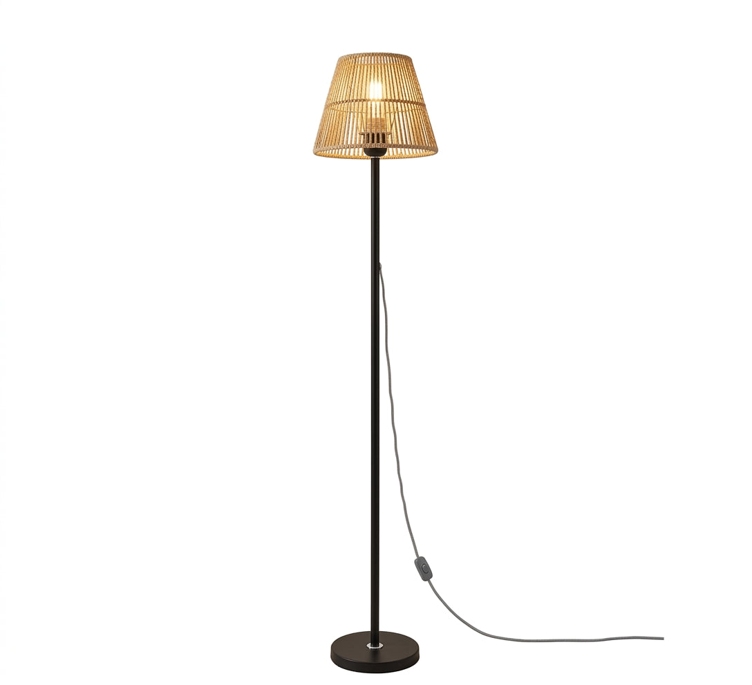 Lampadaire Cône en rotin tressé