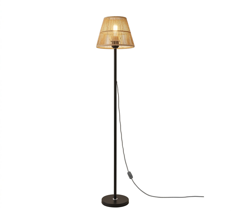 Lampadaire Cône en rotin tressé