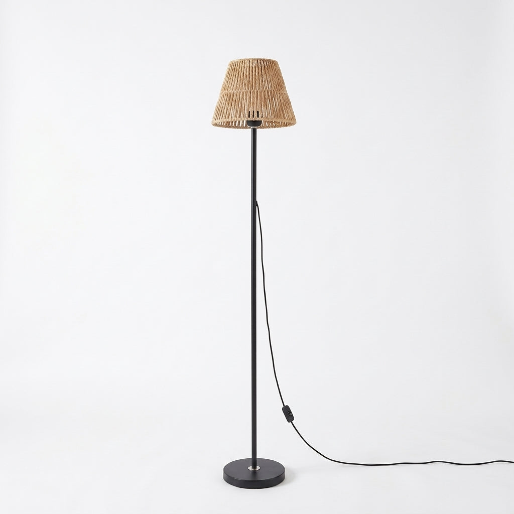 Lampadaire Cannelé en rotin tressé
