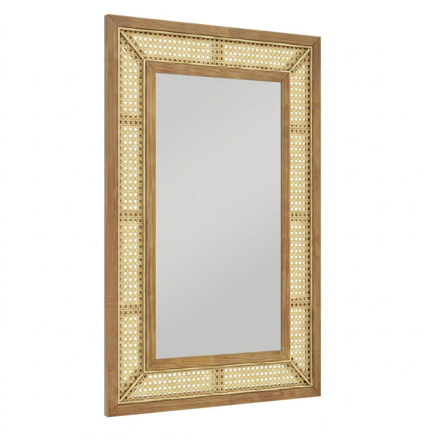 Miroir rectangulaire en rotin naturel