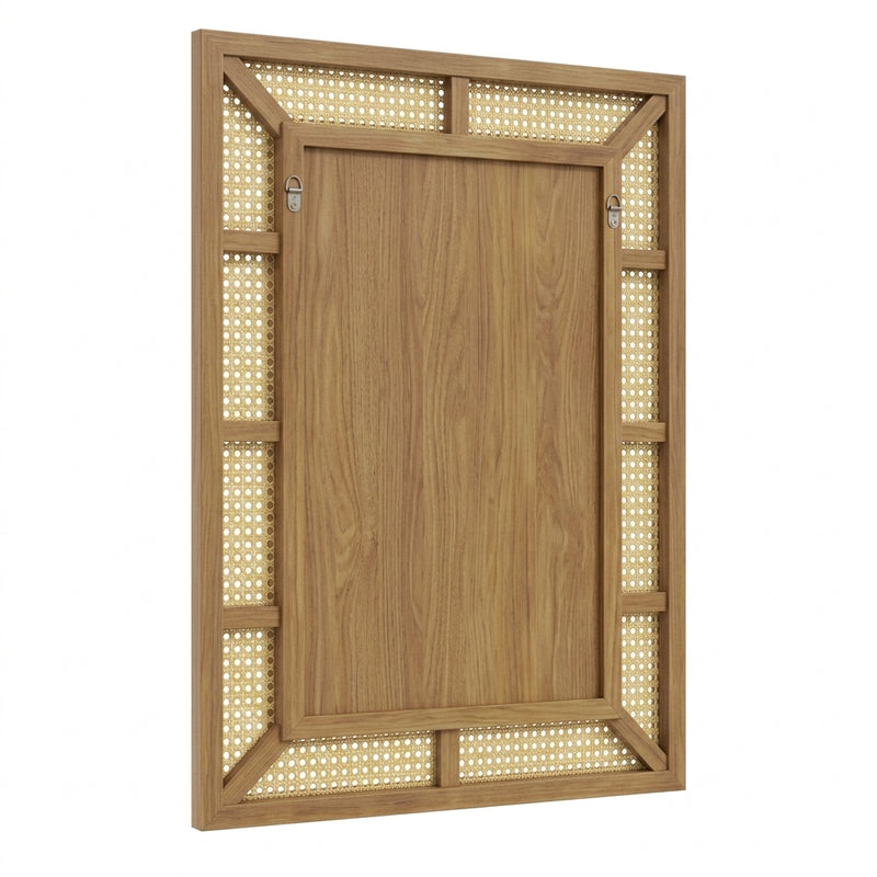 Miroir rectangulaire en rotin naturel