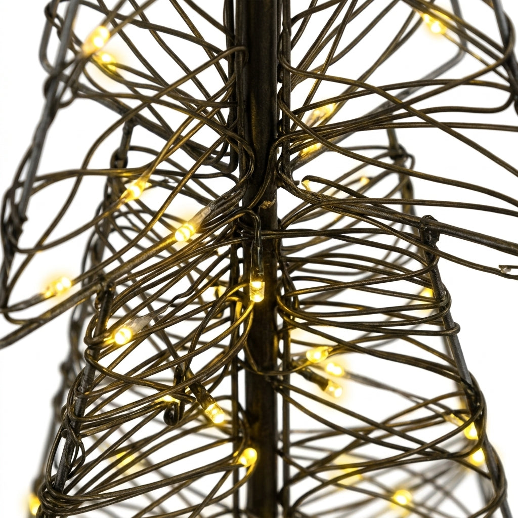 Sapin de Noël lumineux en rotin avec LED
