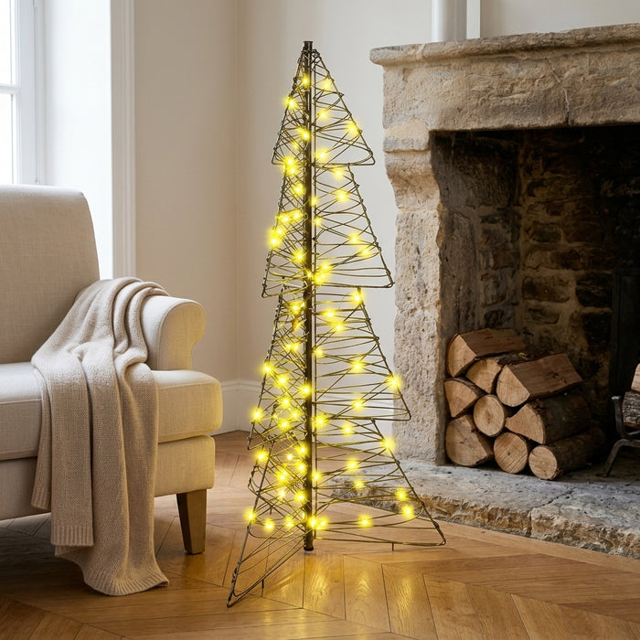 Sapin de Noël lumineux en rotin avec LED