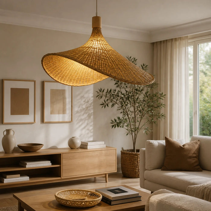 Suspension Parasol en bambou tressé
