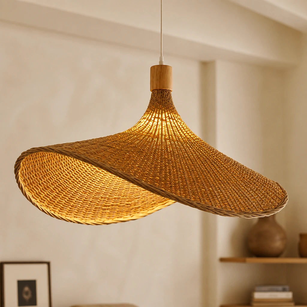 Suspension Parasol en bambou tressé