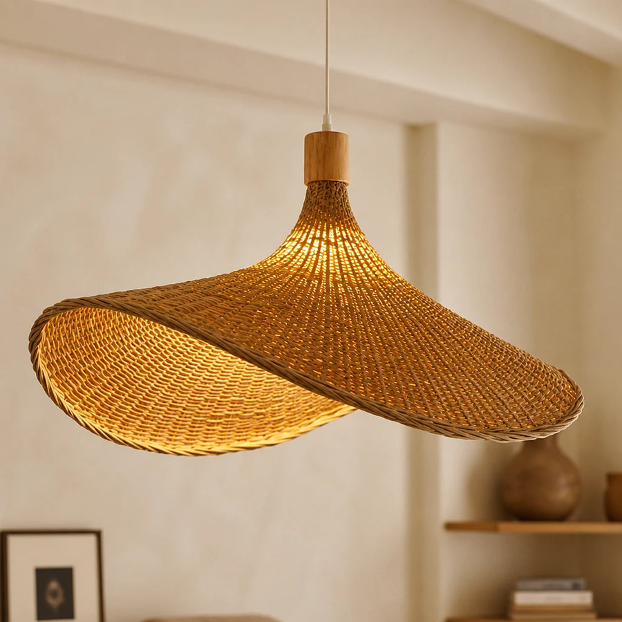 Suspension Parasol en bambou tressé